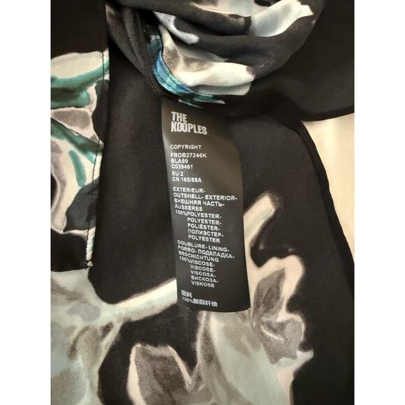 NWT The Kooples 90’s Slip Dress Black Blue Floral US "2" M Grunge ASO THE TALK - Picture 13 of 14